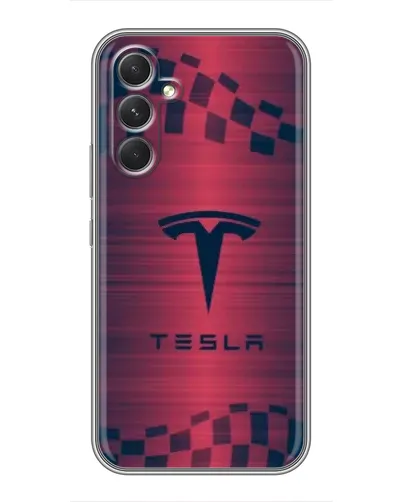 Чохол для Realme 15x з картинкою «Тесла червоний карбон»