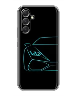 Чехол для Realme 15x с картинкой «Голубой силуэт Lamborghini»