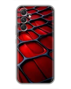 Чехол для Realme 15x с картинкой «Красная глянцевая сетка»