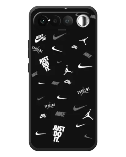 Чехол для RealMe 16 5G с картинкой «Nike Black Pattern»