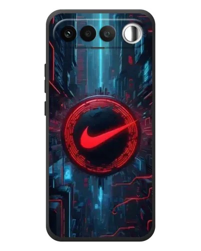 Чехол для RealMe 16 5G с картинкой «Техногенный стиль Nike»