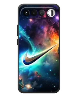 Чехол для RealMe 16 5G с картинкой «Космический Nike Swoosh»