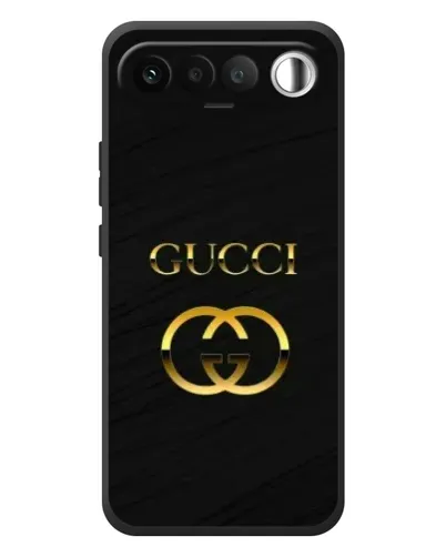 Чехол для RealMe 16 5G с картинкой «Золотой логотип Gucci»