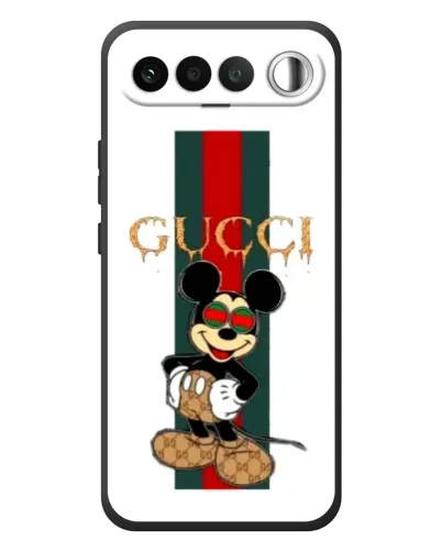 Чехол для RealMe 16 5G с картинкой «Микки Маус Gucci — полосы»