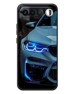 Чехол для RealMe 16 5G с картинкой «Взгляд BMW с синими фарами»