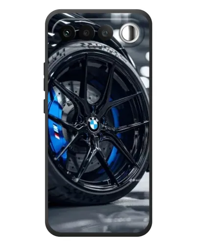 Чехол для RealMe 16 5G с картинкой «Колесо BMW вблизи»