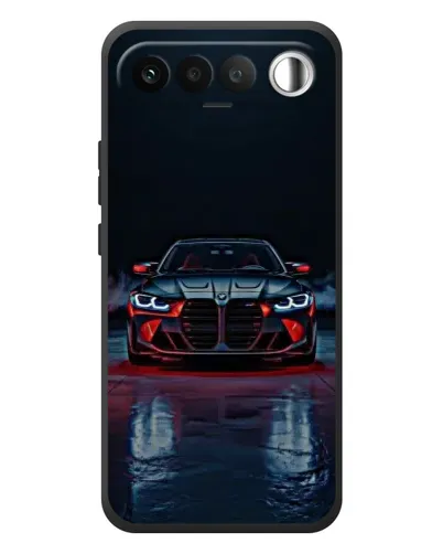 Чехол для RealMe 16 5G с картинкой «BMW на мокрой дороге»
