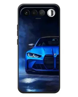 Чехол для RealMe 16 5G с картинкой «Голубая BMW M4»