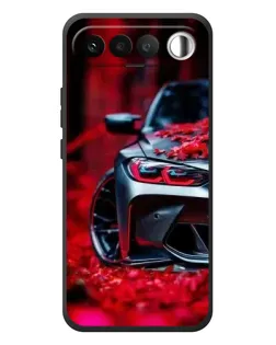Чехол для RealMe 16 5G с картинкой «Спортивная BMW и цветы»