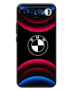 Чехол для RealMe 16 5G с картинкой «Логотип BMW и неоновые дуги»