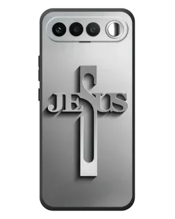 Чехол для RealMe 16 5G с картинкой «Металлический крест Jesus»