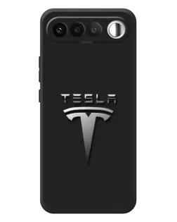 Чохол для RealMe 16 5G з картинкою «Сталевий логотип Tesla»