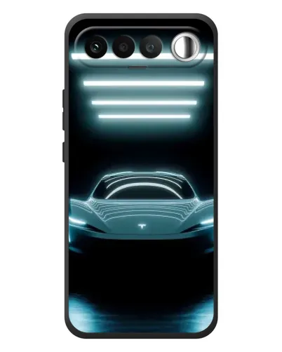 Чехол для RealMe 16 5G с картинкой «Tesla в неоне» Чехол для RealMe 16 5G с картинкой «Tesla в неоне»