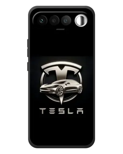 Чехол для RealMe 16 5G с картинкой «Tesla — серебристое авто» Чехол для RealMe 16 5G с картинкой «Tesla — серебристое авто»