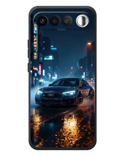 Чехол для RealMe 16 5G с картинкой «Ночной город и Audi»