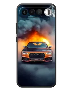 Чохол для RealMe 16 5G з картинкою «Audi у вогняному диму»