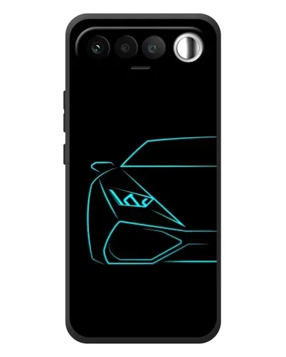 Чехол для RealMe 16 5G с картинкой «Голубой силуэт Lamborghini» Чехол для RealMe 16 5G с картинкой «Голубой силуэт Lamborghini»