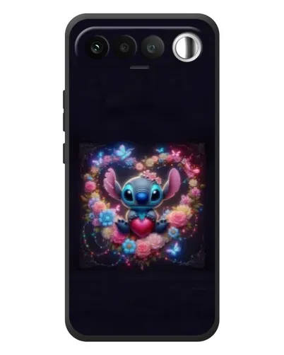 Чехол для RealMe 16 5G с картинкой «Stitch в цветах»