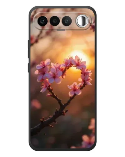 Чохол для RealMe 16 5G з картинкою «Рожевий цвіт сердечко на тлі заходу» Чохол для RealMe 16 5G з картинкою «Рожевий цвіт сердечко на тлі заходу»