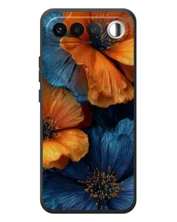 Чохол для RealMe 16 5G з картинкою «Яскрава синьо-помаранчева флора»