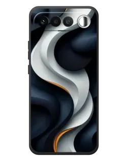 Чехол для RealMe 16 5G с картинкой «Объемные черно-белые ленты» Чехол для RealMe 16 5G с картинкой «Объемные черно-белые ленты»