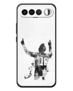 Чехол для RealMe 16 5G с картинкой «Черно-белый силуэт Месси» Чехол для RealMe 16 5G с картинкой «Черно-белый силуэт Месси»