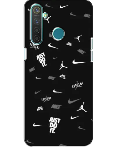 Чехол для Realme 5 Pro с картинкой «Nike Black Pattern» Чехол для Realme 5 Pro с картинкой «Nike Black Pattern»