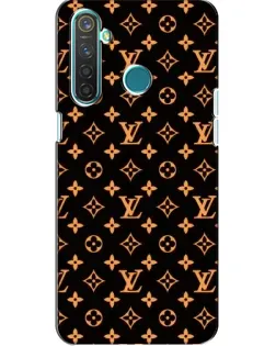 Чехол для Realme 5 Pro с картинкой «Золотая монограмма LV»