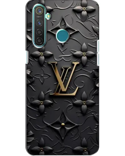 Чехол для Realme 5 Pro с картинкой «Кожаная текстура LV»