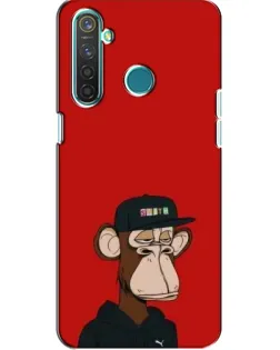Чехол для Realme 5 Pro с картинкой «Bored Ape — красный фон»
