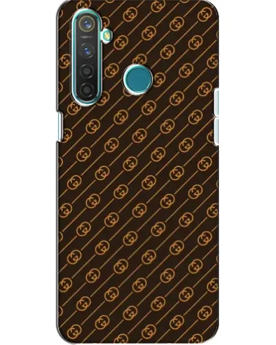 Чехол для Realme 5 Pro с картинкой «Gucci — золотые диагонали»