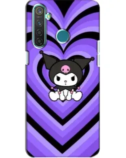 Чехол для Realme 5 Pro с картинкой «Kuromi и фиолетовые сердца»