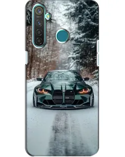 Чохол для Realme 5 Pro з картинкою «BMW у зимовому лісі»