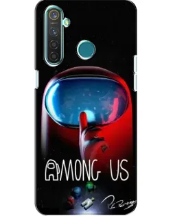 Чехол для Realme 5 Pro с картинкой «Красный импостер — макро»