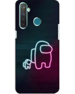 Чехол для Realme 5 Pro с картинкой «Among Us неон-арт»