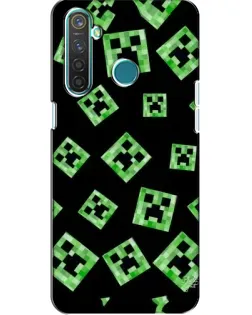 Чехол для Realme 5 Pro с картинкой «Паттерн с криперами»