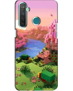 Чехол для Realme 5 Pro с картинкой «Розовое дерево Minecraft»