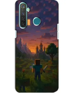 Чехол для Realme 5 Pro с картинкой «Стив у башни»