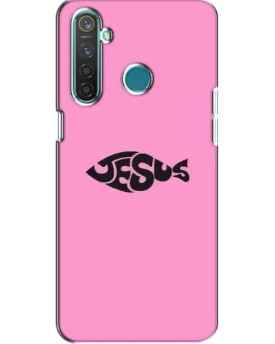 Чохол для Realme 5 Pro з картинкою «Рожевий символ Jesus»
