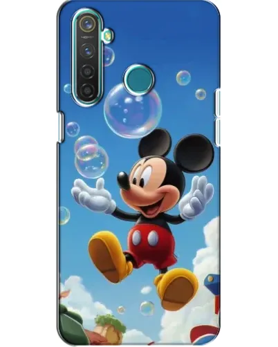 Чехол для Realme 5 Pro с картинкой «Mickey и мыльные пузыри»