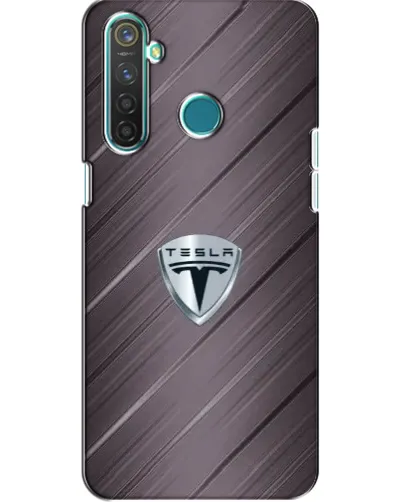 Чехол для Realme 5 Pro с картинкой «Металлическая текстура Tesla»