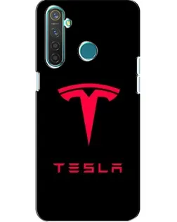 Чехол для Realme 5 Pro с картинкой «Tesla Red Logo»