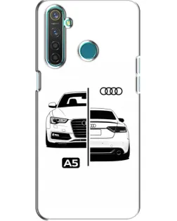 Чехол для Realme 5 Pro с картинкой «Audi — контрастный дизайн»