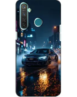 Чехол для Realme 5 Pro с картинкой «Ночной город и Audi»