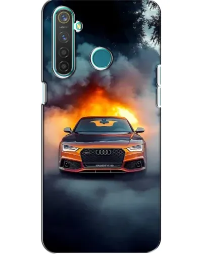 Чехол для Realme 5 Pro с картинкой «Audi в огненном дыму»