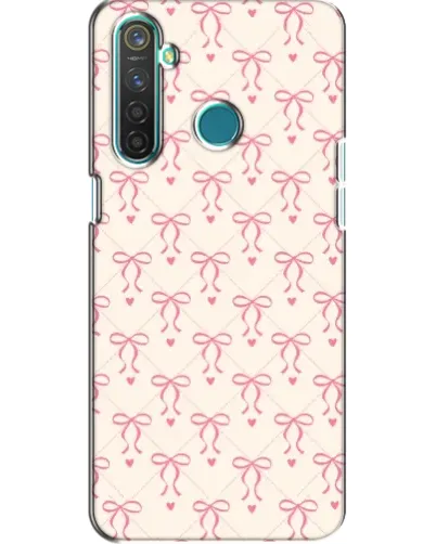 Чехол для Realme 5 Pro с картинкой «Розовые бантики Coquette»