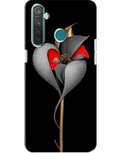 Чехол для Realme 5 Pro с картинкой «Серебряный фантазийный цветок»