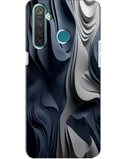 Чохол для Realme 5 Pro з картинкою «Об'ємні сині складки»