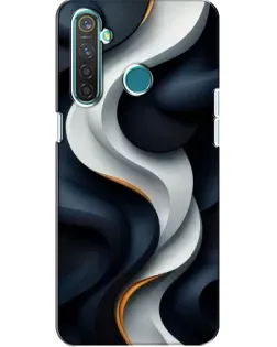 Чохол для Realme 5 Pro з картинкою «Об'ємні чорно-білі стрічки»