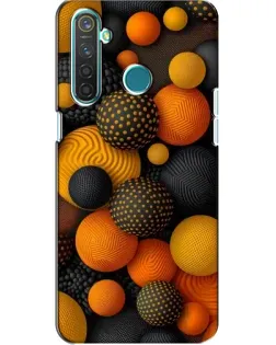 Чохол для Realme 5 Pro з картинкою «Об'ємні помаранчеві сфери»